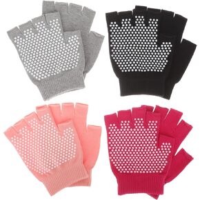 4 Pairs Non-Slip Yoga Gloves Power Lifting Training Mittens Ballet Gloves Exercise Accessories Sports Equipment Gloves for Weightlifting Breathable handguard Ladies