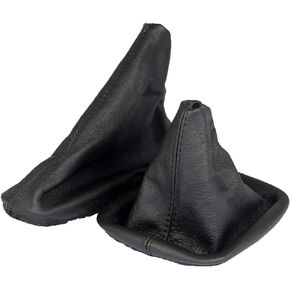 Set of Shift Boot Cover and Handbrake Cover Genuine Real Leather Compatible with BMW 3 Series e36 1990 - 1999 Manual Transmission