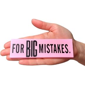 for Big Mistakes. Giant Pink Erasers (5.5") Large Pencil Rubber Eraser Back to School Stationery Supplies, Joke Gag Gift for Work and School Adults and Kids (1 Pack)