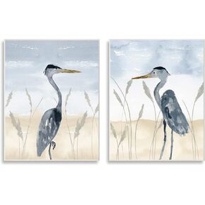 Stupell Industries Egret Sea Birds Grazing Beach Sand Seagrass, Design by Lucille Price