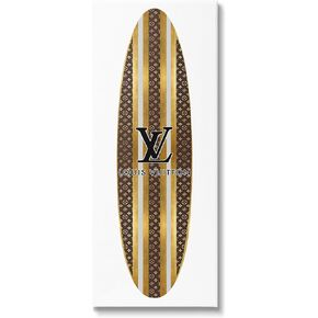 Stupell Industries Glam Stripes Pattern Designer Fashion Emblem Surfboard, Design by Madeline Blake