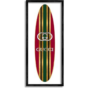 Stupell Industries Red Green Designer Logo Surfboard Fashion Motif, Design by Madeline Blake