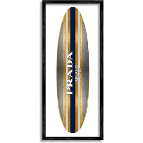 Stupell Industries Striped Glam Fashion Designer Logo Surfboard, Design by Madeline Blake