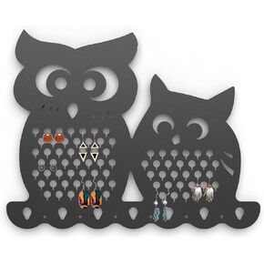 Mango Steam Slim Profile Wall-Mounted Jewelry & Earring Organizer (Peacock, Black)