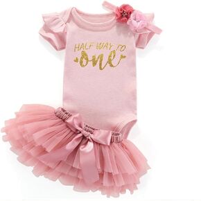 Halfway To One Baby Girl Tutu Outfits Half Birthday Outfit Baby Girl Clothes