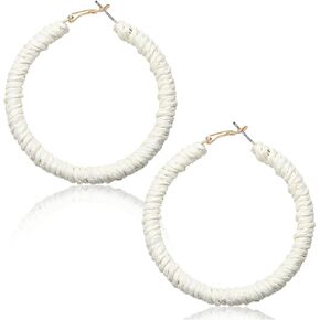 Rattan Earrings Boho Raffia Earrings For Women Handmade Woven Wicker Hoop Earrings Rattan Earrings for Women Big Circle Dangle Earrings