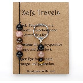Healing Chakra Crystal Beaded Bracelet with Wish Card Adjustable Love Friendship Spiritual Anxiety Relief Stone Beaded Braide Bracelet for Women Girls Yoga Meditation Relax Anxiety Jewelry Gifts