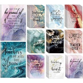 Cholemy 50 Pcs Teacher Appreciation Gift Notebooks Thank You Journals Teacher Motivational Notebook Bulk Be Proud of You Gift from Student Back to School Gift for Teacher Staff, 10 Styles, 32 Pages