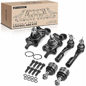A-Premium Set of 6, Upper Ball Joint, Lower Ball Joint, 0uter Tie Rod End Compatible with Toyota Sequoia 2001-2002, Tundra 2000-2002