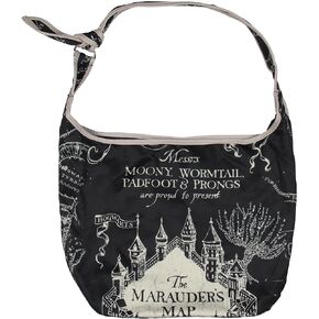 Bioworld Harry Potter The Marauder's Map Hogwarts Shoulder Crossbody Purse Hobo Bag Adjustable Strap
