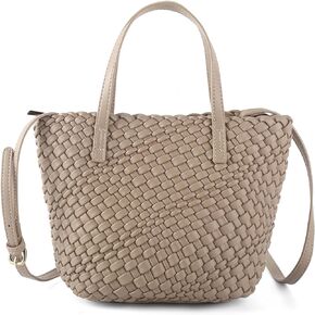 Woven Bags for Women Tote Hobo Shoulder Crossbody Bags PU Leather Handwoven Purse Summer Beach Travel Handbag