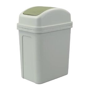 7 L Small Garbage Can with Swing Lid, 1.8 Gallon Indoor Trash Bin with Lid (Green)