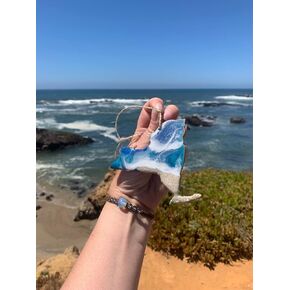 New York Holiday Ornament, Handmade Resin Art is One of a Kind, State Christmas Ornament With Real Sand And Ocean Waves
