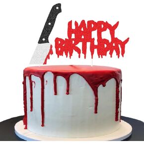 Have a Killer Birthday Party Supplies, Horror Classic Cake Topper Decorations for Halloween Horror Party Supplies Decor（style 1）