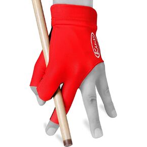 KAMUI Billiard Glove - Quickdry - for Left Hand (Red, X-Small)