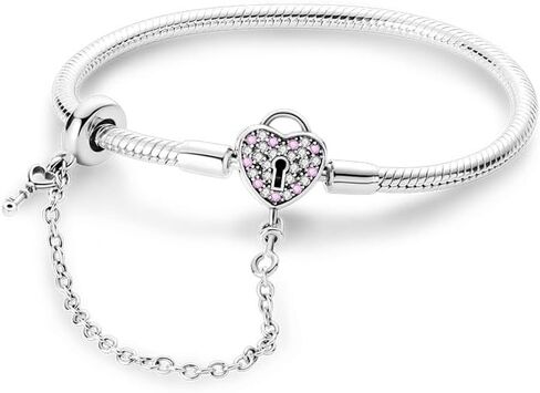 Silver Snake Chain Charm Bracelet Best Friend Heart Star Moon with Cubic Zirconia Jewelry Snake Chain Bracelet Gift for Woman Girl in Saudi Arabia