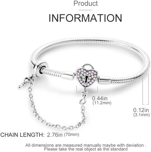 Silver Snake Chain Charm Bracelet Best Friend Heart Star Moon with Cubic Zirconia Jewelry Snake Chain Bracelet Gift for Woman Girl in Saudi Arabia