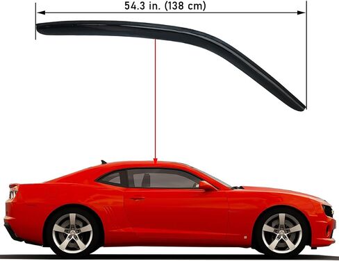 Lightronic WV92341 Outside-Mount Side Window Deflectors & Visors Rain Guards, Dark Smoke, 2-Pieces Set, Fits 2010-2024 Chevrolet Camaro Coupe (Excludes Convertible) in Saudi Arabia