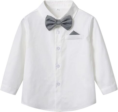 Toddler Dress Suits Baby Boys Clothes Sets Bowtie Shirts Suspenders Pants 4pcs Gentleman Outfits Suit 6 Month 6 Years in Kuwait