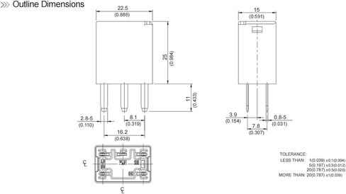 301-1C-C-R1 U02 24VDC Mini ISO مرحل السيارات مع جهات اتصال SPDT، وقدرة تحويل 35 أمبير، وتصميم Micro 280 - مرحل طاقة مكون من 5 دبابيس in Kuwait