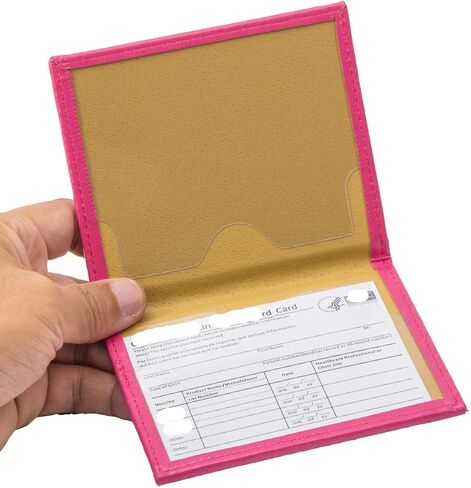 CDC Vaccination/ID Record Cardholder Leather Vaccine Card Holder Sleeve, Covid-19 Immunization Card Protector Booklet for Boyfriend Girlfriend Gifts in Saudi Arabia