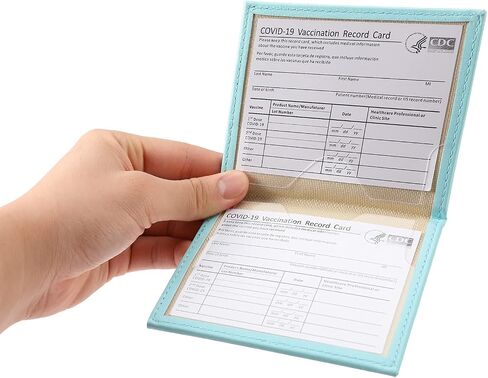 CDC Vaccination/ID Record Cardholder Leather Vaccine Card Holder Sleeve, Covid-19 Immunization Card Protector Booklet for Boyfriend Girlfriend Gifts in Saudi Arabia
