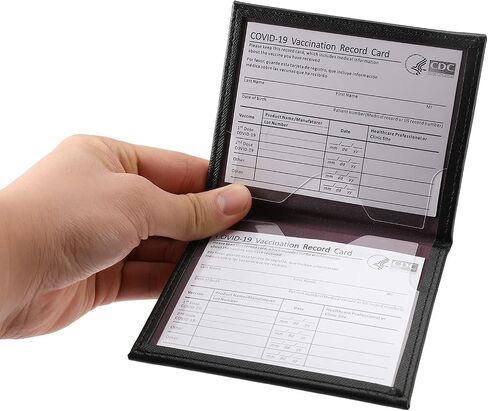 CDC Vaccination/ID Record Cardholder Leather Vaccine Card Holder Sleeve, Covid-19 Immunization Card Protector Booklet for Boyfriend Girlfriend Gifts in Saudi Arabia