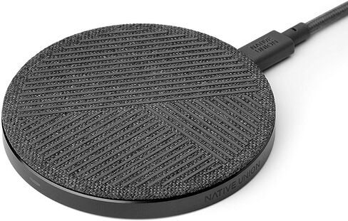 Native Union Drop Marquetry-High Speed Wireless Charger[Qi Certified] 10W Fast Wireless Charging Pad-Crafted with Genuine Italian Leather Compatible with iPhone12 /12Pro /12Pro Max /12mini (Rose) in Saudi Arabia