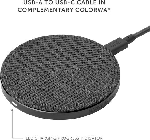Native Union Drop Marquetry-High Speed Wireless Charger[Qi Certified] 10W Fast Wireless Charging Pad-Crafted with Genuine Italian Leather Compatible with iPhone12 /12Pro /12Pro Max /12mini (Rose) in Saudi Arabia