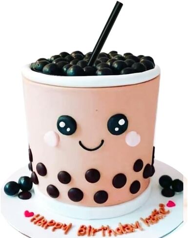 بوبا كعكة توبر بوبا الشاي فقاعة الشاي كعكة الديكور لموضوع بوبا يعامل in Kuwait