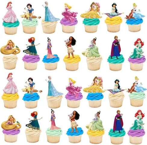 42 قطعة من أغطية الكب كيك من قصة لعبة الأميرة لمستلزمات تزيين الكيك في حفلات أعياد الميلاد in Kuwait