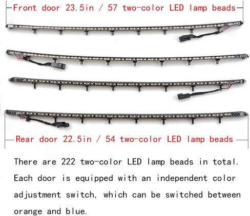 Car Interior Door LED Lighting Ambient Light Trim Strip Accessories for BMW 3 Series F30 F31 320i 328i 330i 335i 340i Door Two-Color Atmosphere Lamp Replacement Cover (Carbon Fiber Color) in Saudi Arabia