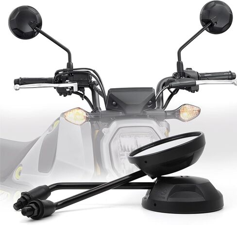 Round Rearview Mirrors X Type with M8 M10 Bolt,Handle Bar Mount Fit for Honda Grom MSX125 2013-2022 CMX 300 500 Rebel 2017-2022 Monkey 125 Motocycle Mirrors Black in Saudi Arabia