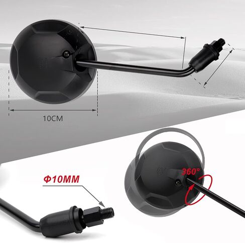 Round Rearview Mirrors X Type with M8 M10 Bolt,Handle Bar Mount Fit for Honda Grom MSX125 2013-2022 CMX 300 500 Rebel 2017-2022 Monkey 125 Motocycle Mirrors Black in Saudi Arabia