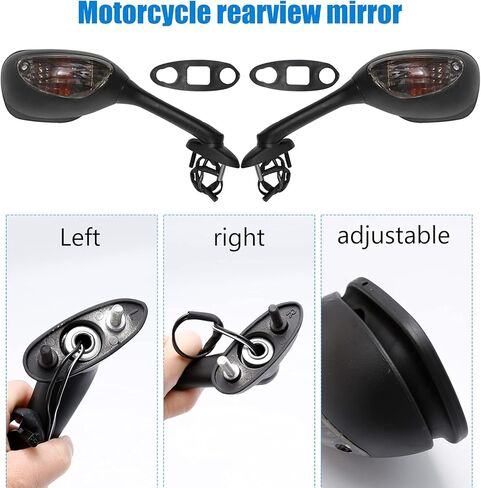 دراجة نارية مرآة الرؤية الخلفية Led بدوره إشارات استبدال لسوزوكي GSXR1000 2005-2015 GSXR600/750 2006-2015 (1 زوج) in Kuwait