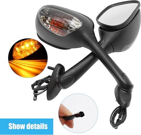 دراجة نارية مرآة الرؤية الخلفية Led بدوره إشارات استبدال لسوزوكي GSXR1000 2005-2015 GSXR600/750 2006-2015 (1 زوج) in Kuwait