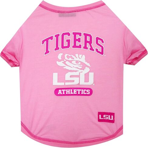 Pets First NCAA LSU Tigers Pet Pink T-Shirt, Medium. - Dog Pink Outfit. in Saudi Arabia