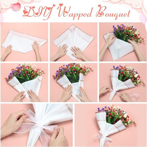 Fainne 40 Pcs Mothers Day Pure Color Flower Wrapping Paper Gold Edge Florist Bouquet Supplies Waterproof Gift Floral Paper Florist Paper Flower Bouquet Wrap, 22.8 x 22.8 in(Black) in Saudi Arabia