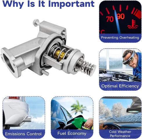 مجموعة مبيت ترموستات من الألومنيوم متوافقة مع كاديلاك ATS/CT5/CT6/CTS، تشيفي كامارو/كولورادو، جي إم سي كانيون 3.0 لتر 3.6 لتر، استبدال 15-81889 12678784 in Kuwait