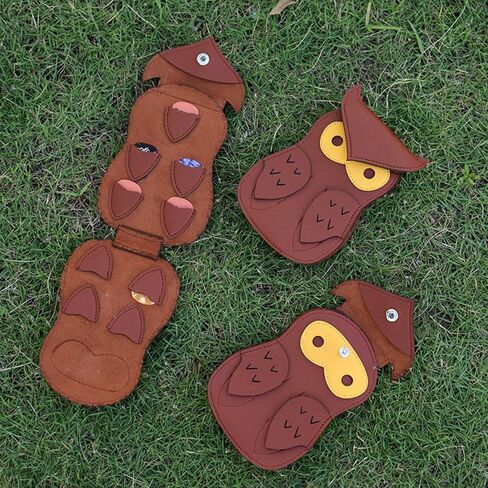 Leather Owl Guitar Pick Case, 18 Picks Storage Pouch Box In Night Owl Design, Portable Chic Accessory Bass Pick Organizer for Electric Guitar Lovers (Black) in Saudi Arabia