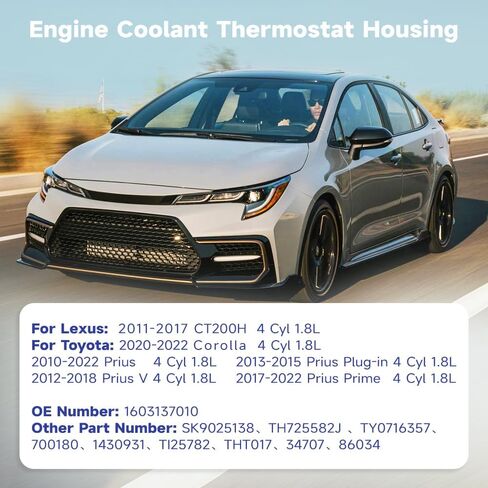 902-5138 مجموعة مبيت منظم الحرارة المتوافقة مع Lexus CT200H 2011-2017، Toyota Corolla 2020-2022، Toyota Prius 2010-2022 4 Cyl 1.8L، استبدال 1603137010 in Kuwait