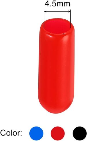 90 قطعة من أغطية نهاية مطاطية من Uxcell مقاس 1.5 مم معرف الفينيل PVC أنبوب دائري غطاء غطاء مسمار لولبي، أسود أحمر أزرق in Saudi Arabia