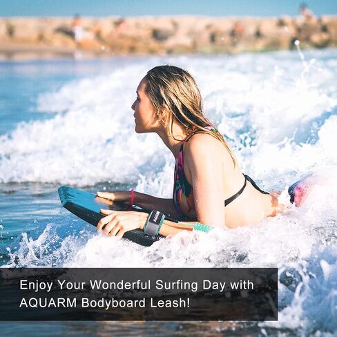 Bodyboard Leash with Plug Premium Body Board Wrist Leashes Comfortable Padded Neoprene Cuff with Double Stainless Steel Anti-Rust Swivels Quick Release Velcro Pull Tab in Saudi Arabia