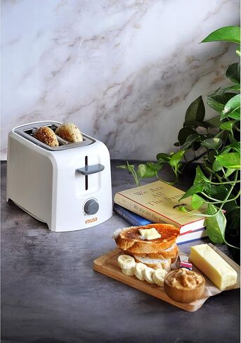 إيموسا USA GAU-80120W محمصة خبز كهربائية أساسية شريحتين 800 واط، أبيض in Kuwait