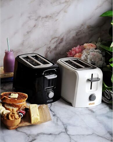 إيموسا USA GAU-80120W محمصة خبز كهربائية أساسية شريحتين 800 واط، أبيض in Kuwait