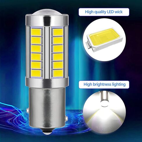 gunhunt Pack-4 Car Led Lights, Turn Signal Lights, 6500K Light Set, 33SMD High Brightness Tail Lights, Automotive Bulb Replacements, Universal for Most Cars, Trucks (White #1156) in Saudi Arabia