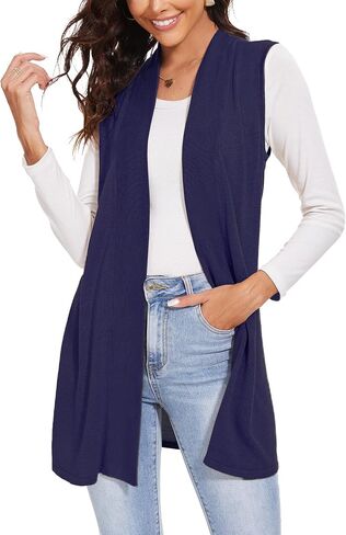Spicy Sandia Women's Long Knit Cardigan Vest Sleeveless Open Front Casual Sweater Duster 2024 Fashion in Kuwait