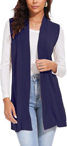 Spicy Sandia Women's Long Knit Cardigan Vest Sleeveless Open Front Casual Sweater Duster 2024 Fashion in Kuwait