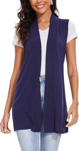 Spicy Sandia Women's Long Knit Cardigan Vest Sleeveless Open Front Casual Sweater Duster 2024 Fashion in Kuwait