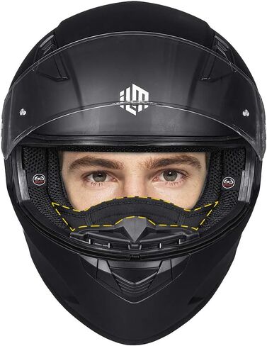 ILM التنفس الحرس الأنف درع لنموذج-129 دراجة نارية الثلوج خوذة دراجة نارية كامل الوجه (أسود) in Kuwait